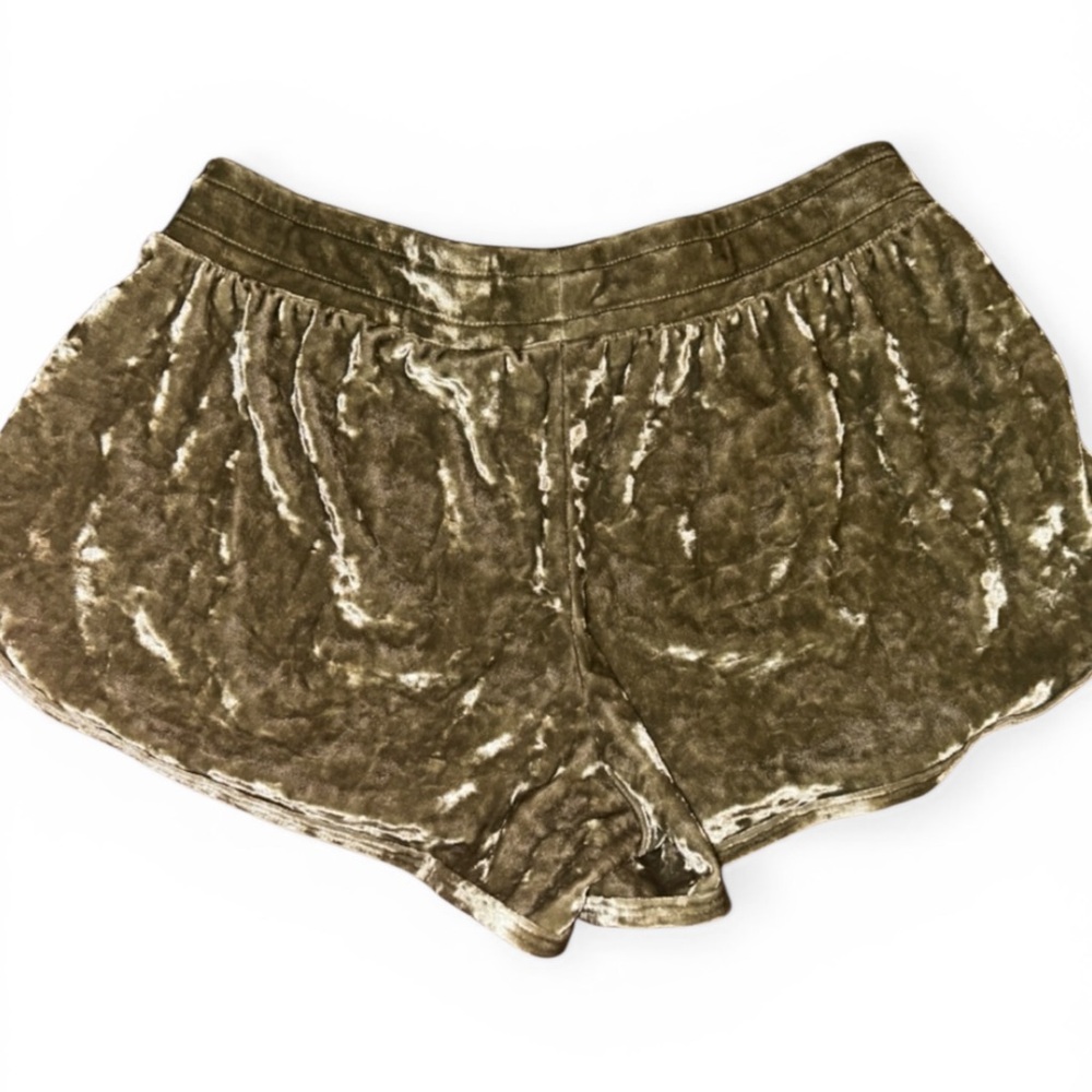 Victoria’s Secret PINK Crushed Velvet Green Shorts XS